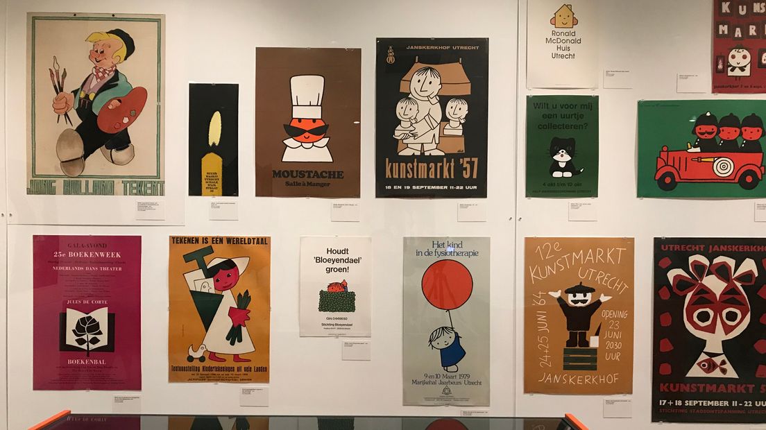 Dick Bruna Collection at the Centraal Museum Utrecht showcasing original Miffy illustrations, design sketches, and personal items from the Dutch illustrator


