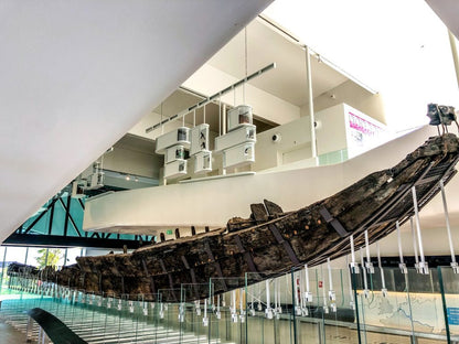 Museum Hoge Woerd Utrecht view of old roman boat in the musuem