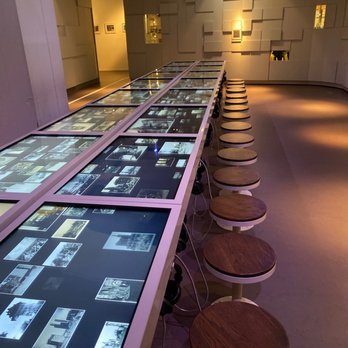 Museum Rotterdam internal view with digital information about the city of Rotterdam