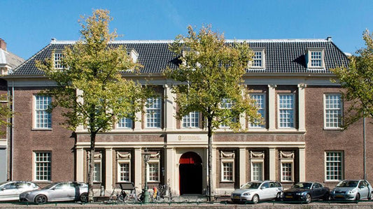 Rijksmuseum van Oudheden frontal view with trees in the front