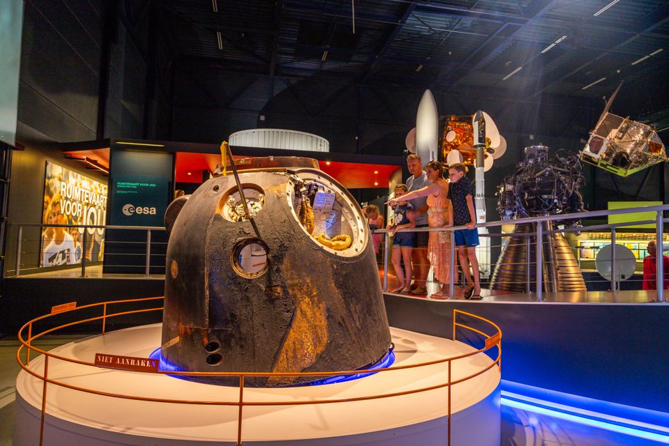 Space Expo Noordwijk internal view with an exhibition of the planet Earth in 3d